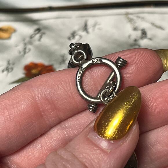 Vintage Heavy 925 Sterling Silver MEXICO and Onyx Cabochon Stone Bracelet - Picture 4 of 5